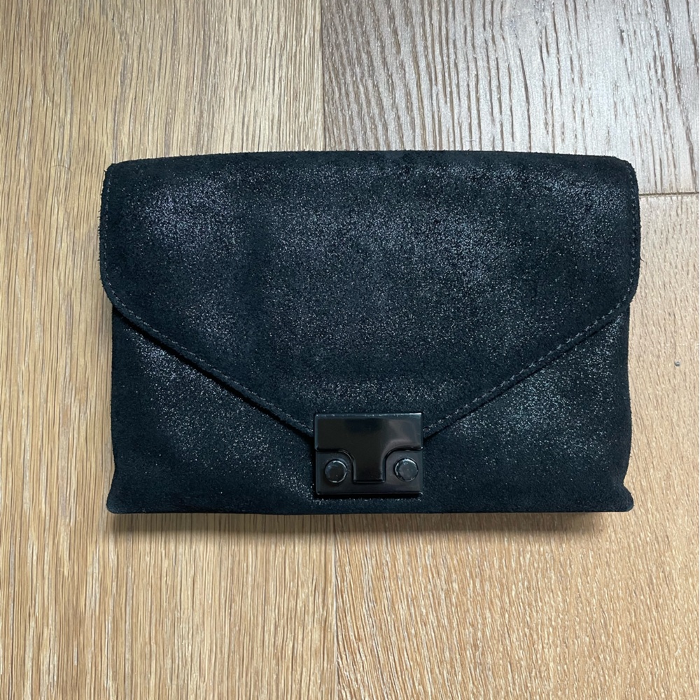Loeffler Randall Black Suede Clutch